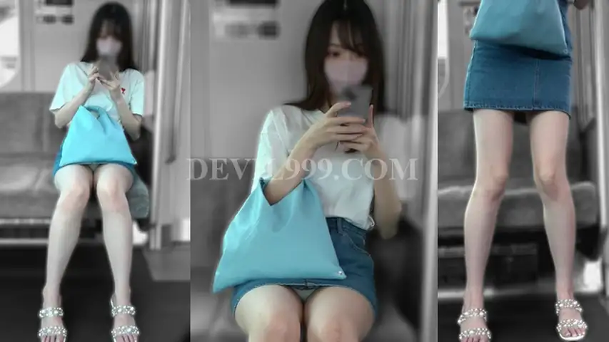 太ももつるつる、容姿抜群、かわいすぎる最高のデニムミニJD[4K動画][顔出し][ドアップあり]