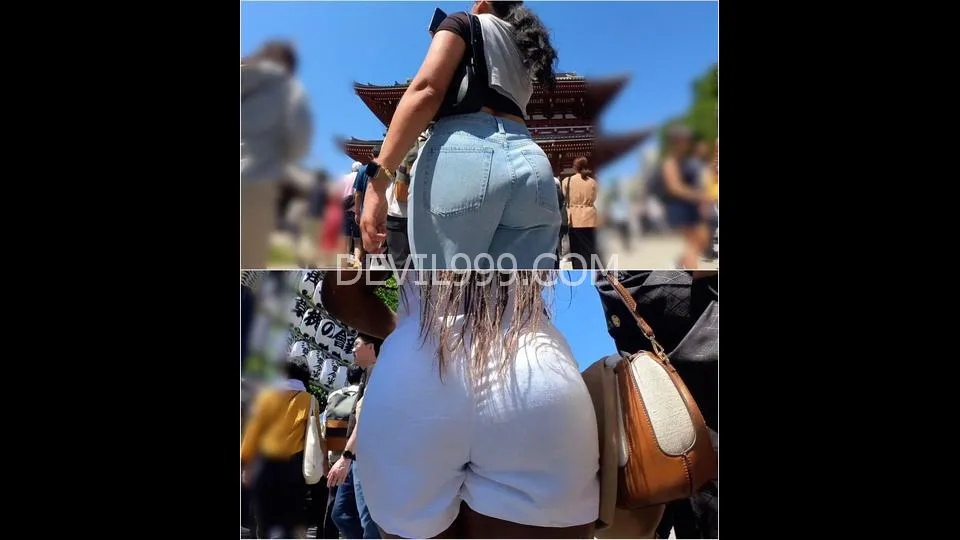 【爆尻お姉さん2名】カリブ系レゲエお姉さん達2名の着衣爆尻を粘着撮影。