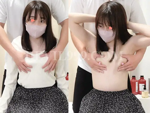 黒髪清楚美女にセクハラオイルマッサージ/敏感すぎる美乳を揉みしだく♡【バストケアサロン/施術】