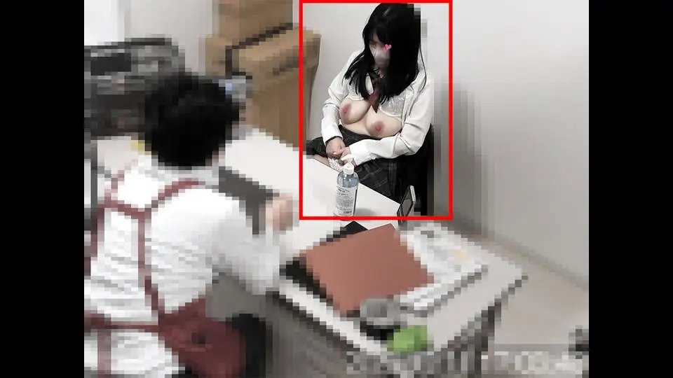 ⑥爆乳。ホルスタイン級のJ●オナ撮チカン。敗北オナニー撮影/バックヤードセクハラ【全画角Remix】