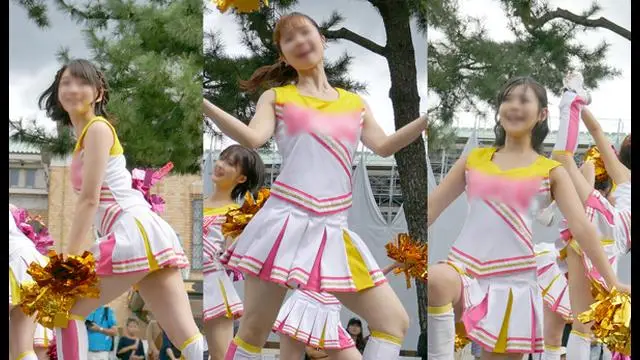 【４Ｋチア動画】☆☆アイドルより可愛い某大人気ＪＤチアガール！Part1☆☆　足が当たりそうなゼロ距離撮影！！