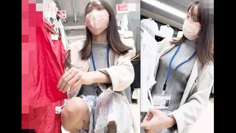 ガッ◯ー似の超美人アパレル店員♡ニットから浮き出たロケットOP＆ツヤツヤ桃尻