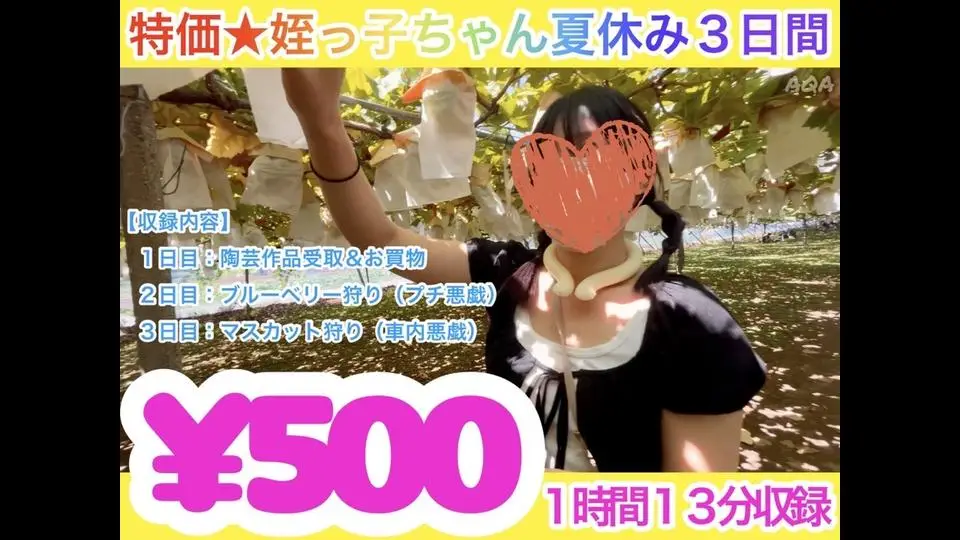 【特価★姪っ子ちゃん夏休み３日間】大好きなフルーツ狩り満喫〜車内悪戯・四つん這いでもイキまくり〜